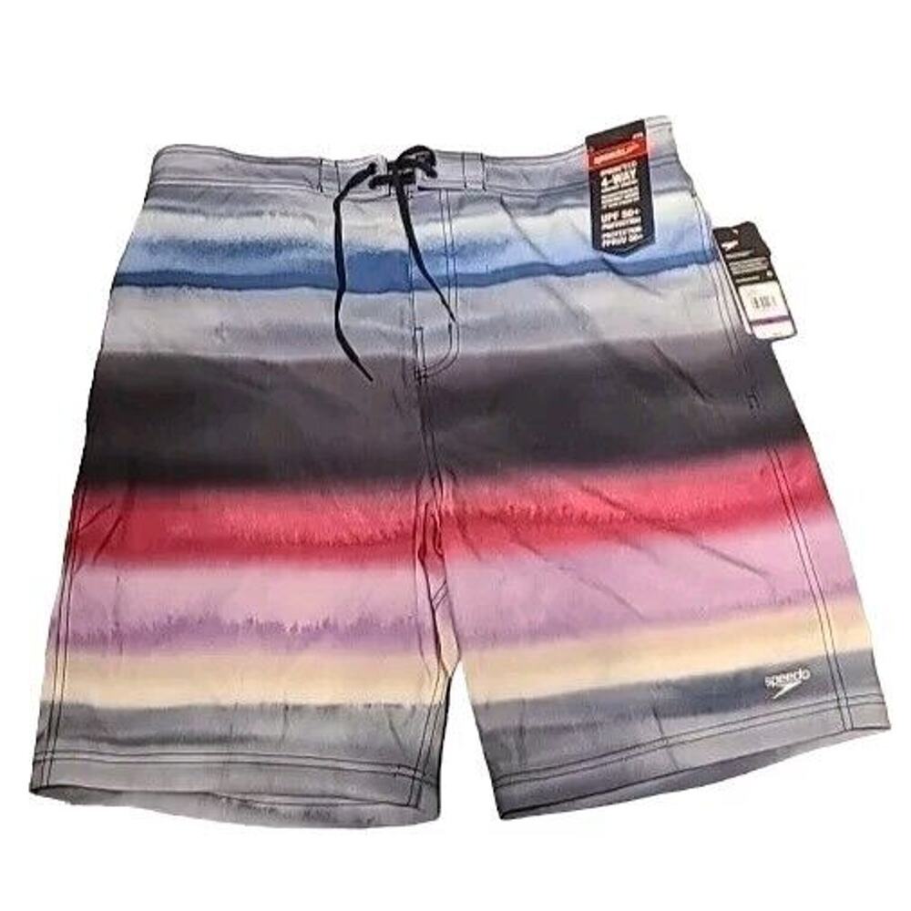 Men's Speedo XXL 4-Way Stretch Volley Board Short 2XL Swim Trunk UPF 50+ Ombre